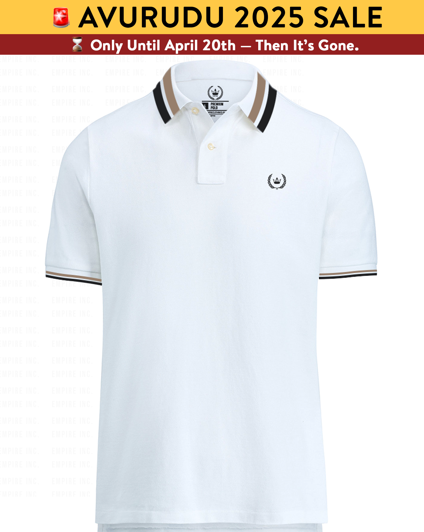 White and Champagne Gold Polo