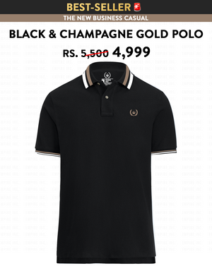 Black & Champagne Gold Polo