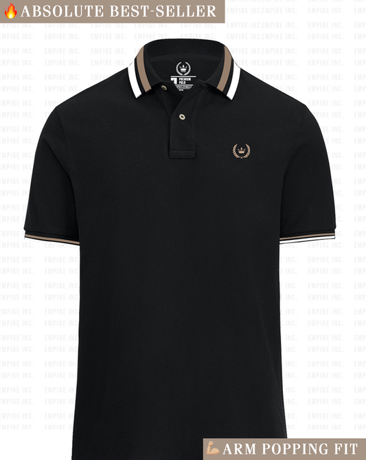 Black & Champagne Gold Polo