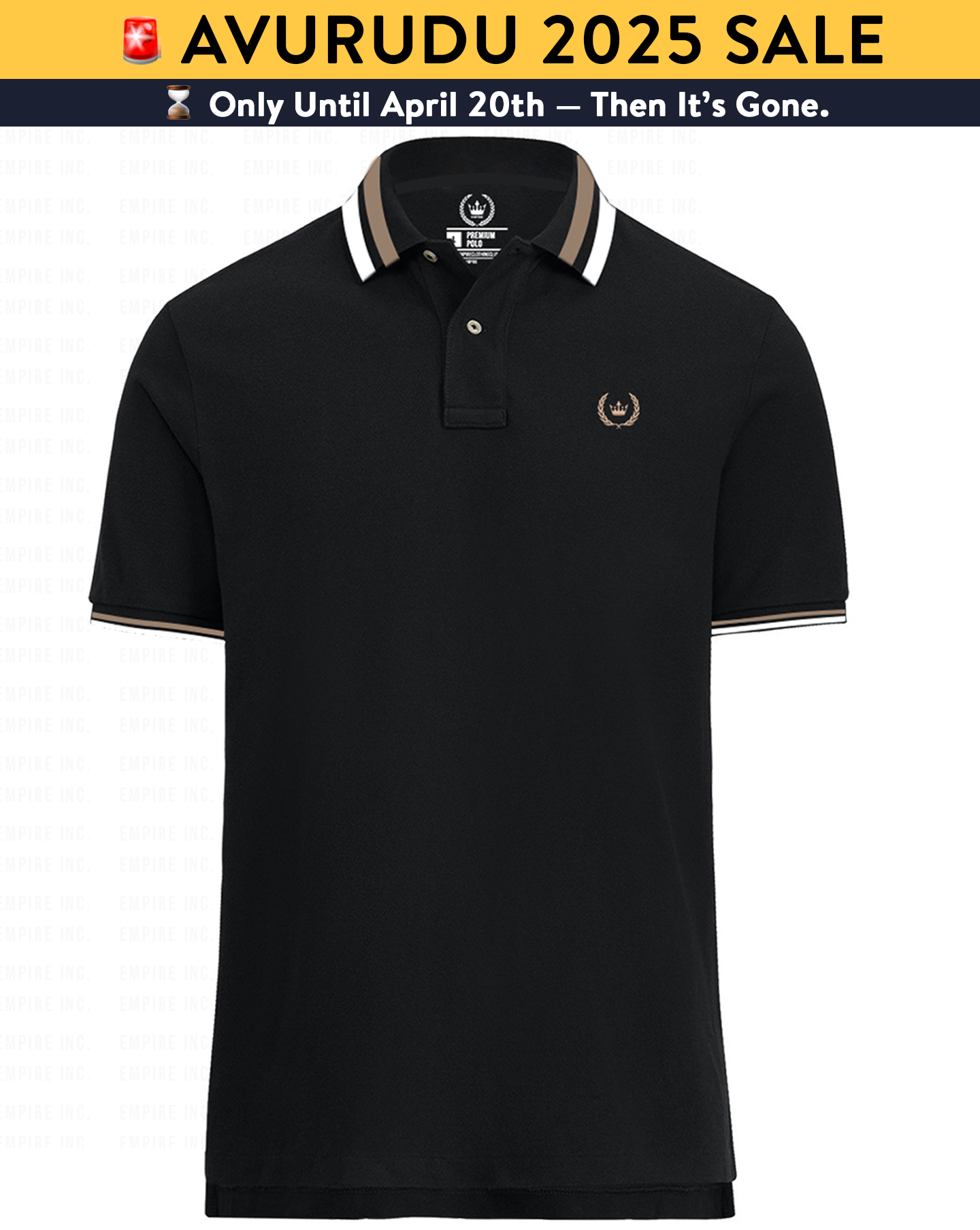 Black & Champagne Gold Polo