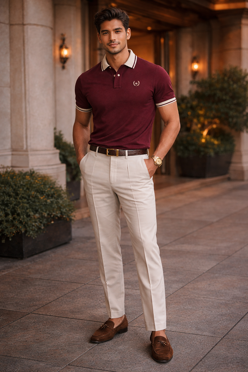 The Burgundy Heritage Polo