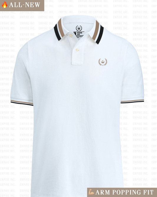 White & Champagne Gold Polo