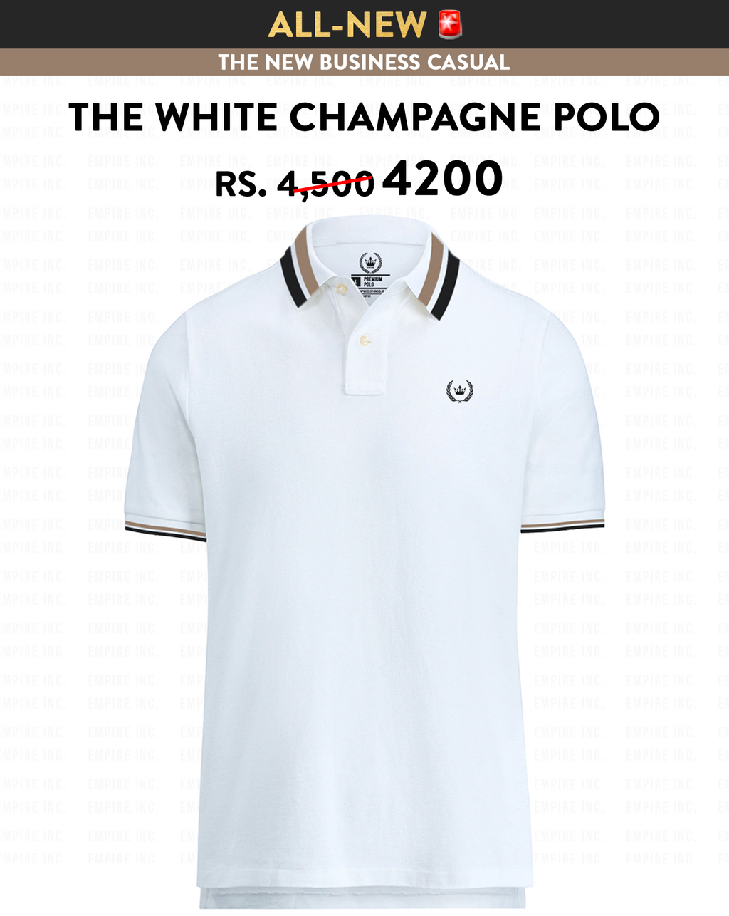 White and Champagne Gold Polo