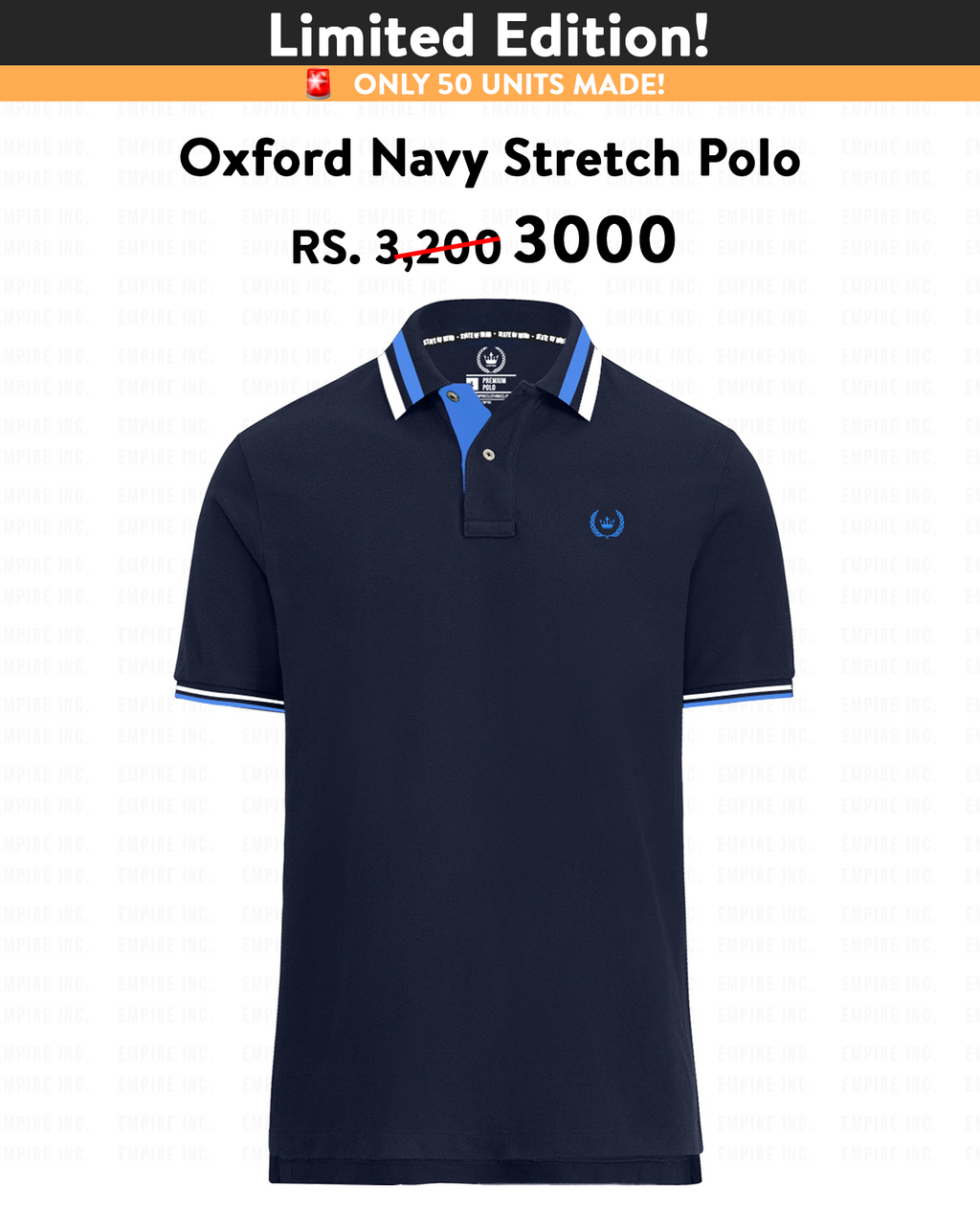 Oxford Navy Stretch Polo